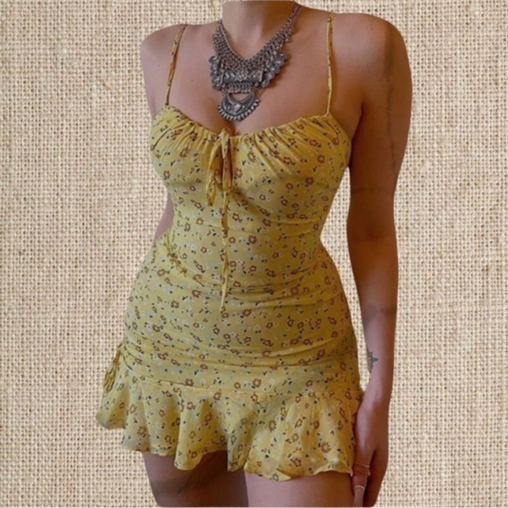 Yellow floral dress